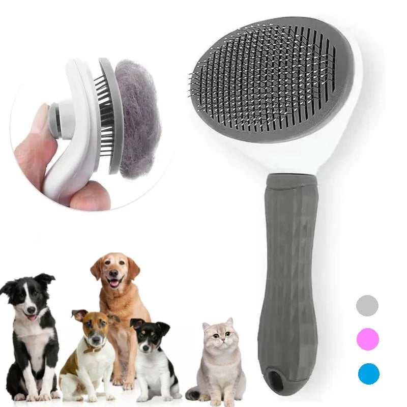 Brosse autonettoyante pour chien et chat