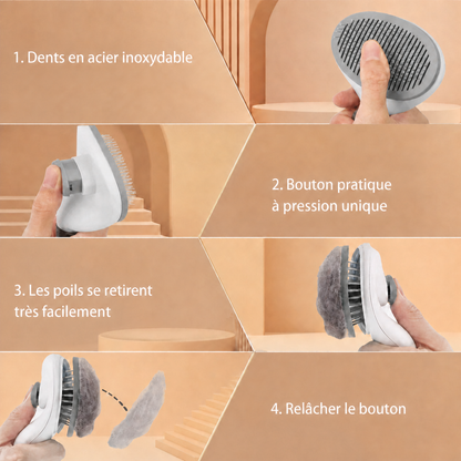 Brosse Autonettoyante pour Chien et Chat