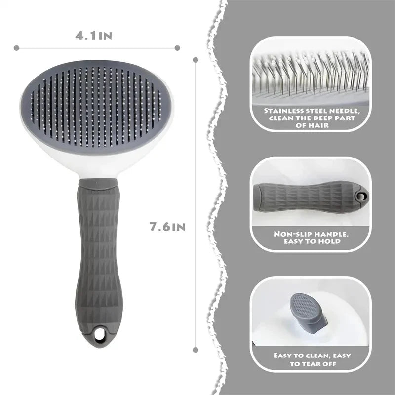 Brosse autonettoyante pour chien et chat