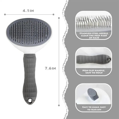 Brosse autonettoyante pour chien et chat